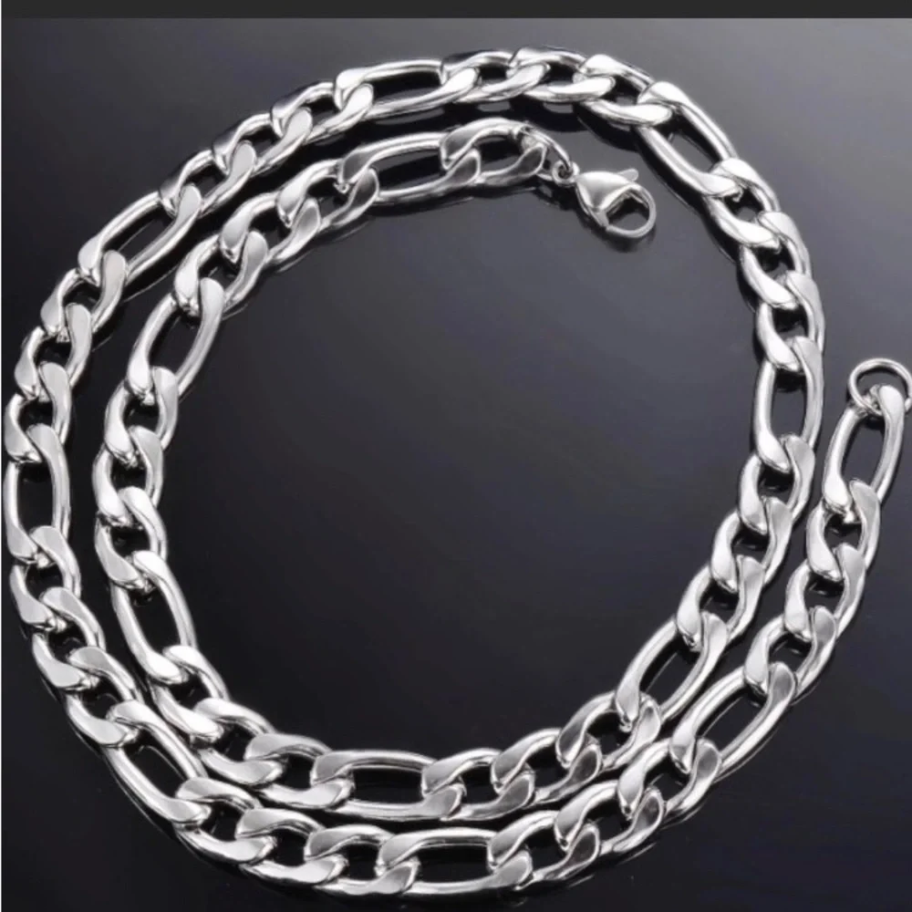 FIGARO LINK CHAIN-18 INCHES-STAINLESS STEEL
